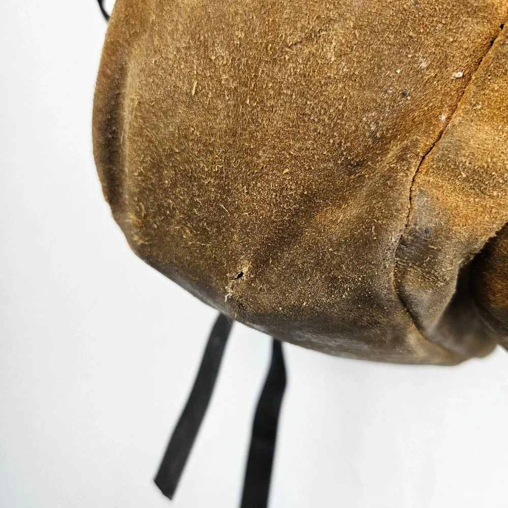 Jansport Adventure: Vintage Leather Backpack brown suede gorpcore